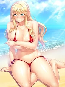 Cover Mizugi no Kinpatsu Bakunyuu JD o Beach de Dekachin Nanpa - Shourai Yuubou na Ojou-sama Ranshi o Dainashi ni Hame Ana toshite Ikiru Shiawase o Oshiekomu Natsu | Download now!